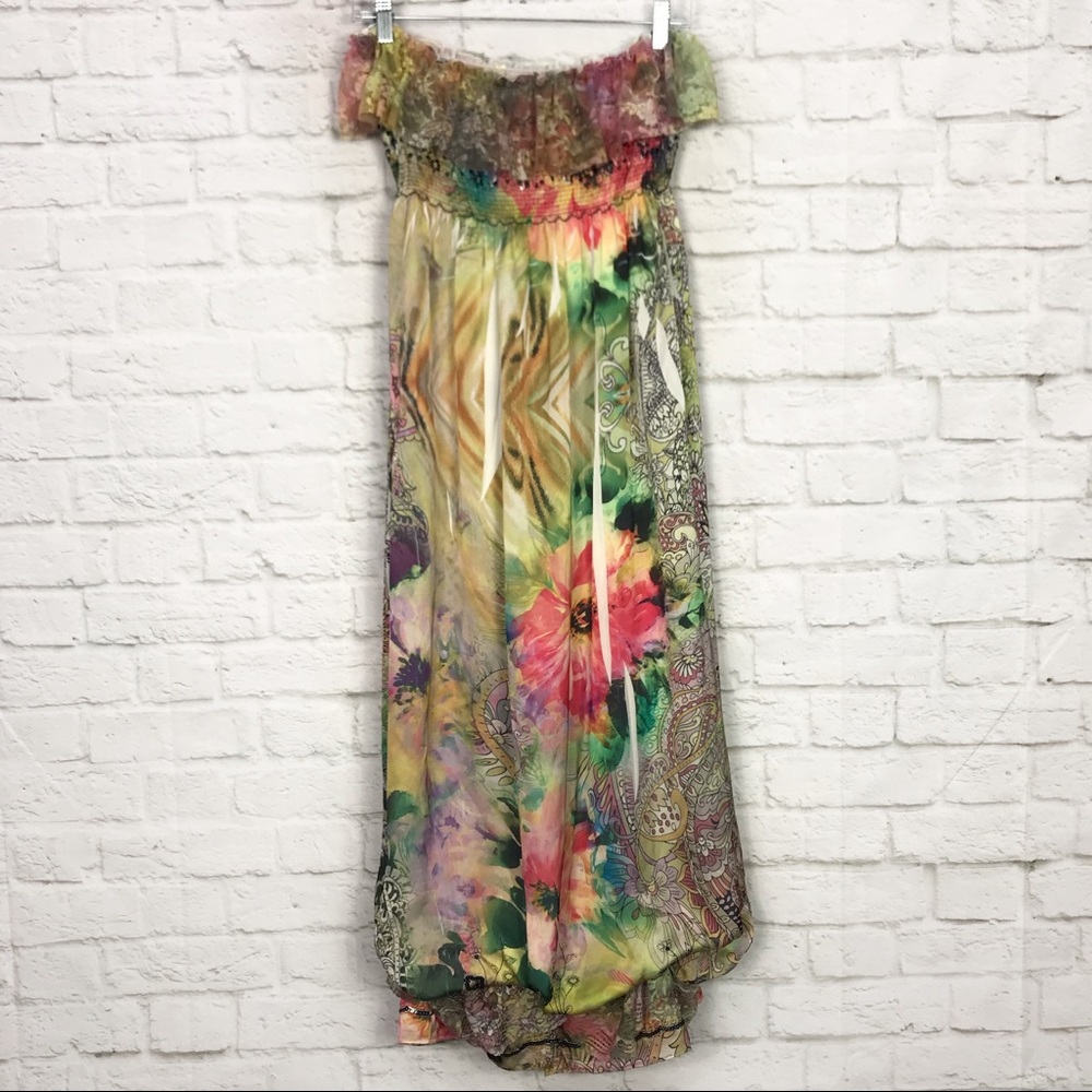 Lapis Anthropologie Rainbow Sequin Bubble Dress OS
